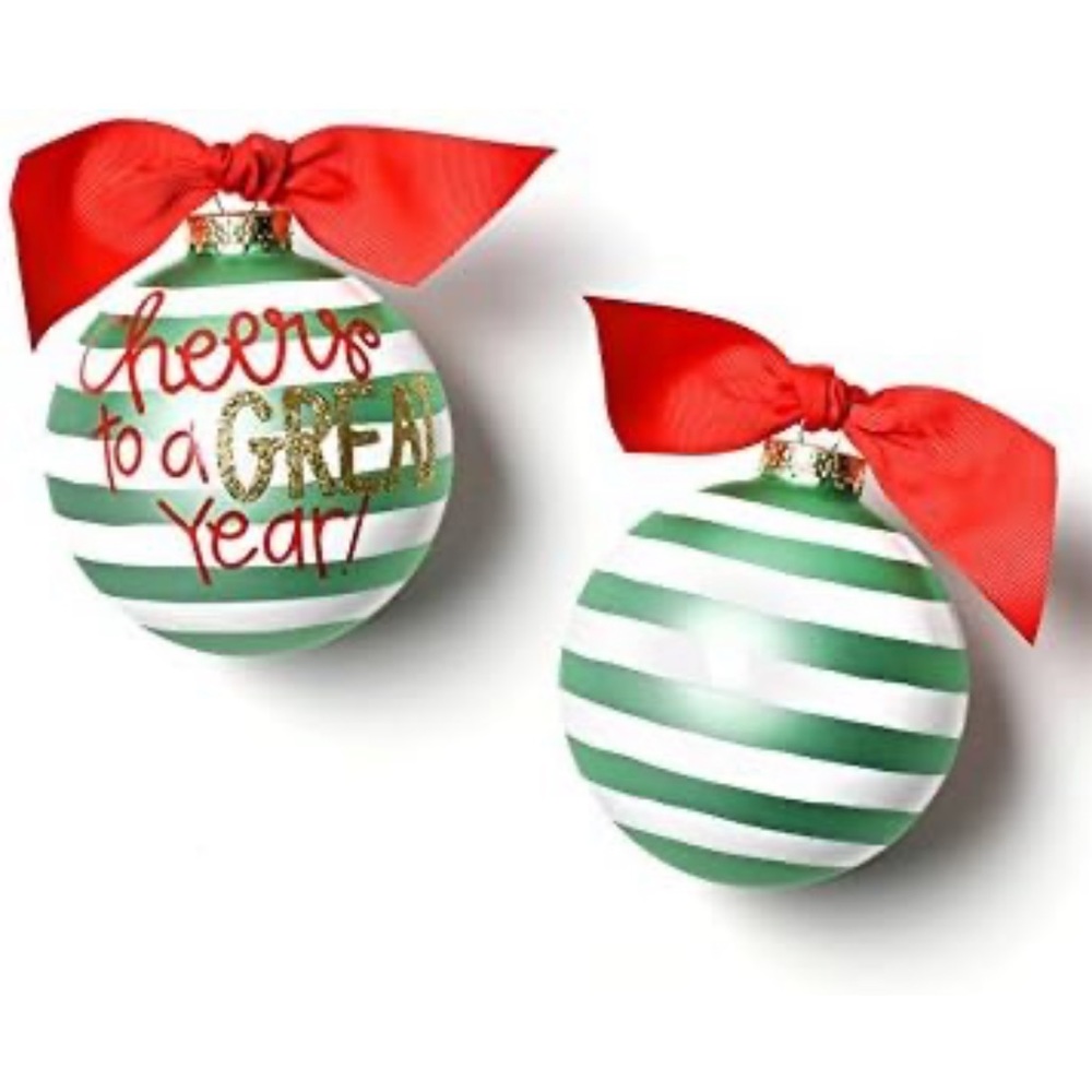{Coton Colors} by Laura Johnson Cheers To A Great Year Christmas Ornament - NWT